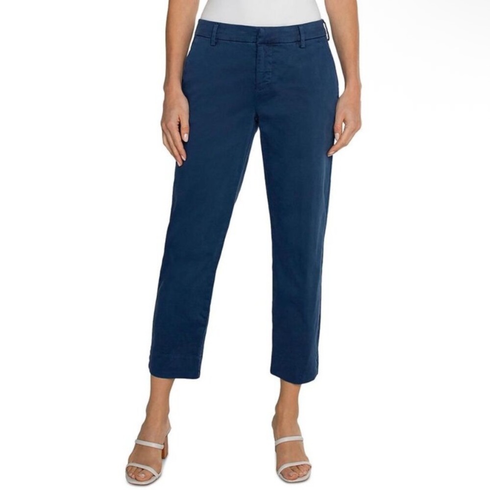 Liverpool Kelsey trouser with side slit seam in indigo dusk 10/30